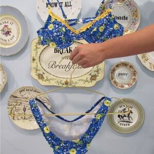 Floral Blue and Yellow Bikini Set